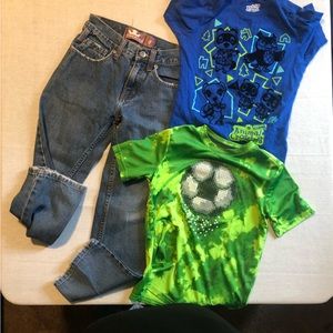 Boys size 8 pants and two shirts